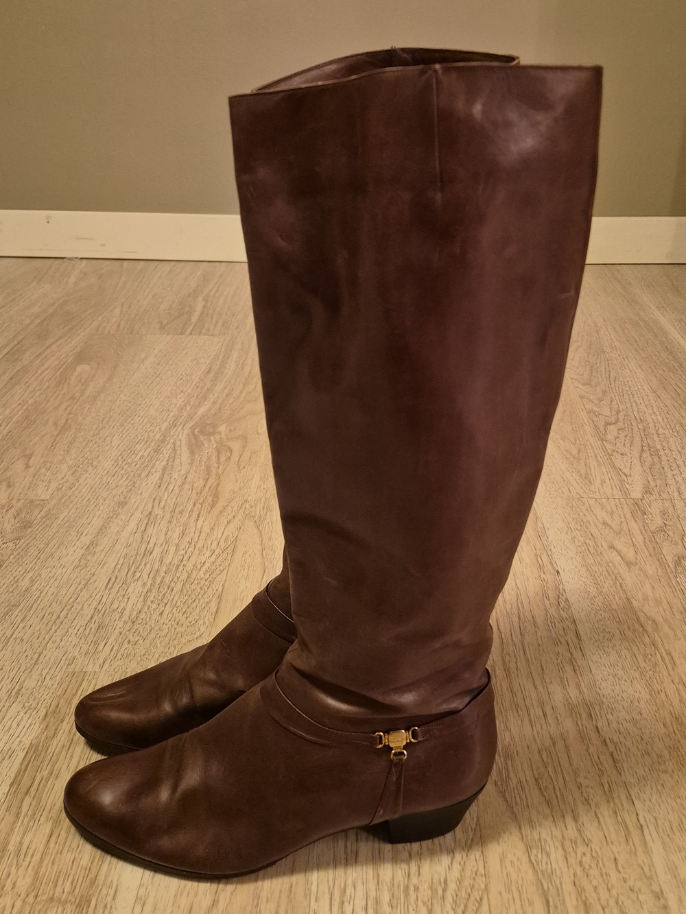 Salvatore Ferragamo Brown Leather Heeled Boots